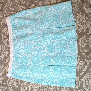 Oscar De La Renta 20W Skirt Turquoise White  Floral Spring